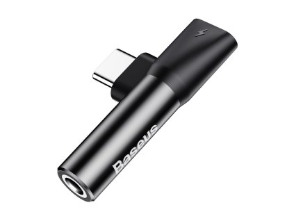 90915 baseus audio adapter type c na jack 3 5 mm cierny