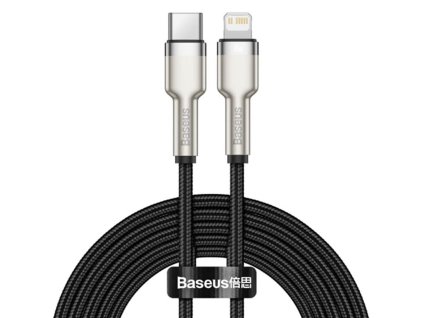 90891 baseus datovy kabel cafule series metal type c na lightning rychle nabijanie pd20 w 480 mbps 2 4 a 1 m cierny