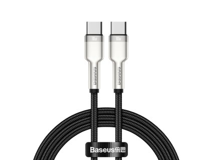 90894 baseus datovy kabel cafule series metal type c na type c super fast charge 100 w 480 mbps 20 v 5 a 1 m cierny