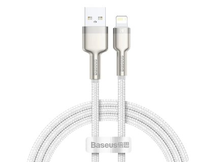 91071 baseus datovy kabel cafule series metal usb na lightning 2 4 a 480 mbps 1 m biely