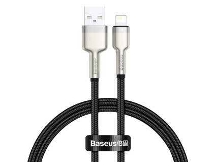 90897 baseus datovy kabel cafule series metal usb na lightning 2 4 a 480 mbps 25 cm cierny