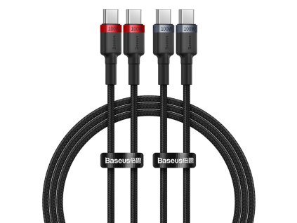 91215 baseus datovy kabel cafule type c na type c 100 w 5 a rychle nabijanie 1 m 2 kusy cierno cerveny cierno sivy