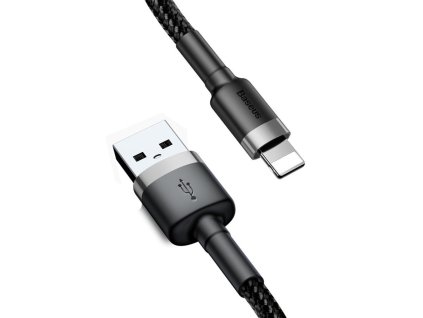 91035 baseus datovy kabel cafule usb na lightning 2 4 a 480 mbps 0 5 m sivy