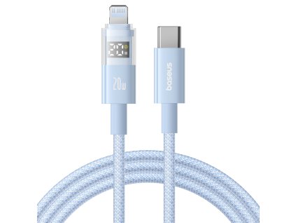 91248 baseus datovy kabel display 2 type c na lightning rychle nabijanie digitalny displej 20 w 1 m modry galaxy blue