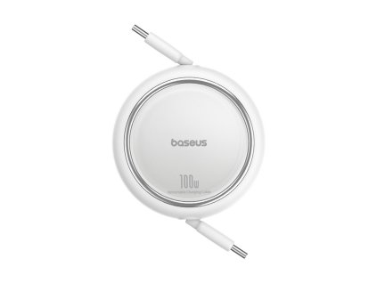 90927 1 baseus mini navijaci datovy kabel free2draw type c na type c 100 w 1 m biely moon white