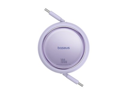 90933 1 baseus mini navijaci datovy kabel free2draw type c na type c 100 w 1 m fialovy nebula purple