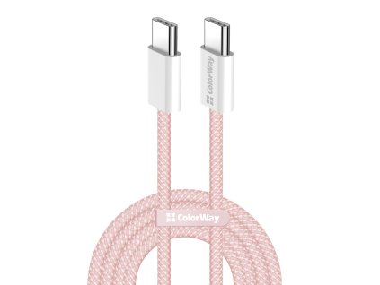 91299 colorway datovy kabel pre macbook pro type c na type c pd rychle nabijanie 60 w 3 a nylon 1 m ruzovy