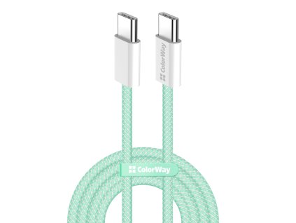 91296 colorway datovy kabel pre macbook pro type c na type c pd rychle nabijanie 60 w 3 a nylon 1 m zeleny