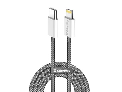 91329 colorway datovy kabel type c na lightning pd 27 w 3 a 480 mbps nylon 1 m cierny