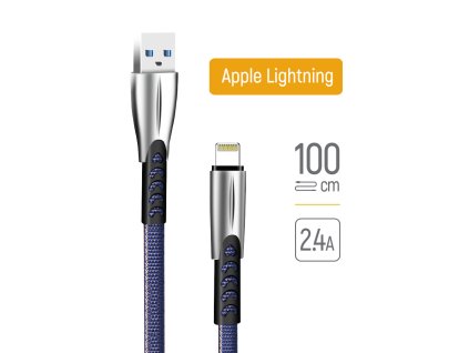 91335 colorway datovy kabel usb na lightning pozinkovane konektory nylon 2 4 a 480 mbps 1 m modry