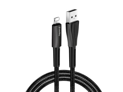91332 colorway datovy kabel usb na lightning quick charge 3 0 led indikacia nylon 2 4 a 480 mbps 1 m cierny