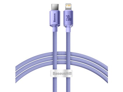 90810 datovy kabel crystal shine type c na lightning 20 w 2 m fialovy