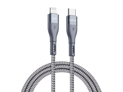 90831 datovy kabel usb c na lightning pd 20 w 480 mbps 1 m sivy