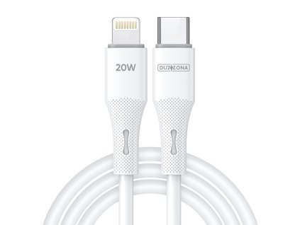 91239 duzzona datovy kabel liquid silicone usb c na lightning 20 w 1 m biely