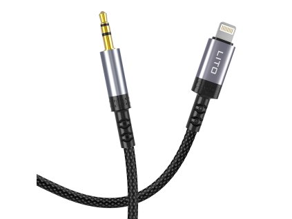 91125 lito audio adapter lightning na jack 3 5 mm hi fi pozlatene kontakty 24k nylonovy oplet 1 m cierny