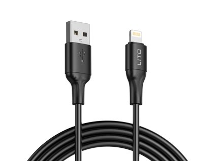 91152 5 lito datovy kabel usb na lightning pvc 1 m cierny