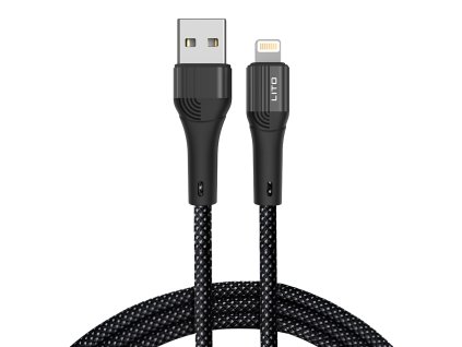 91149 lito datovy kabel usb na lightning rychle nabijanie 60 w 480 mbps nylon 1 m cierny