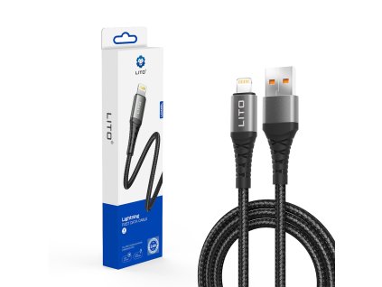 91026 lito datovy kabel usb a na lightning rychle nabijanie 2 4 a 1 m cierny