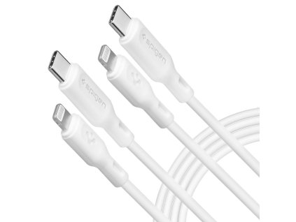 91209 spigen datovy kabel durasync type c na lightning mfi certifikacia 1 m 2 kusy biely