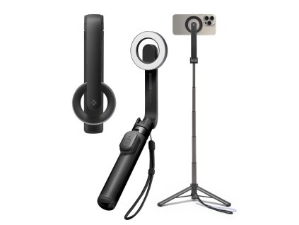 91155 spigen selfie tyc magsafe s bluetooth a stativom kompatibilna s ios a android cierna