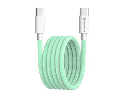 91467 techsuit datovy kabel pre apple android a usb c superrychle nabijanie pd60w flexibilny odolny 1 m zeleny