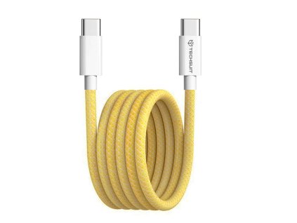 91470 techsuit datovy kabel pre apple android a usb c superrychle nabijanie pd60w flexibilny odolny 1 m zlty