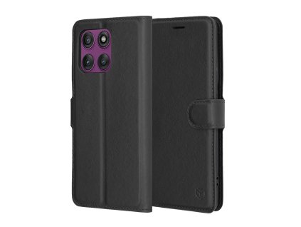 91392 techsuit leather folio kozene puzdro na motorola edge 60 pro cierne