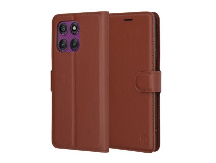 91395 techsuit leather folio kozene puzdro na motorola edge 60 pro hnede