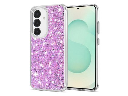 90768 2 techsuit sparkly glitter kryt na samsung galaxy s25 plus purpurovy