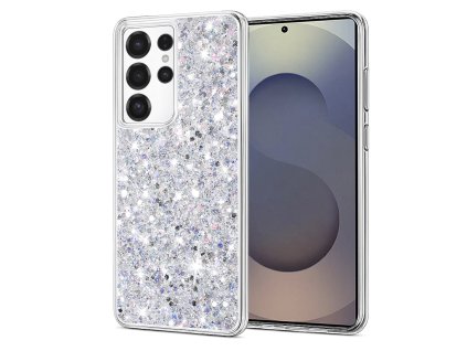 90771 2 techsuit sparkly glitter kryt na samsung galaxy s25 ultra biely