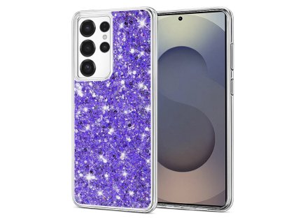 90780 2 techsuit sparkly glitter kryt na samsung galaxy s25 ultra fialovy