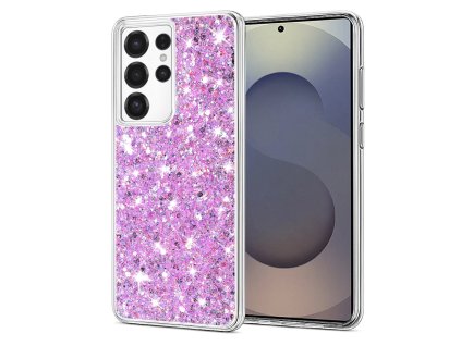 90783 2 techsuit sparkly glitter kryt na samsung galaxy s25 ultra purpurovy