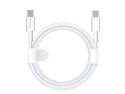 91032 techsuit datovy kabel type c na type c rychle nabijanie 60 w 480 mbps hlinikova zliatina 1 m biely