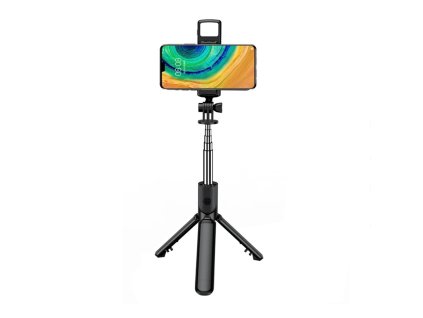 90978 techsuit mini selfie tyc stabilny a kompaktny stativ bluetooth ovladanie led svetlo 67 cm cierna