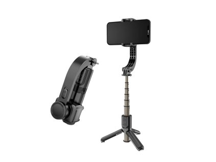 90990 techsuit mini stabilizacna selfie tyc gimbal so stativom a odnimatelnym bezdrotovym ovladanim 360 otacanie 70 cm cierna