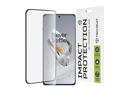 91677 techsuit 111d full cover 3d zahnute tvrdene sklo s celoplosnym lepenim na oneplus 12 cierne