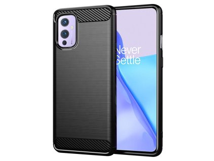 91575 techsuit carbon silicone puzdro na oneplus 9 cierne