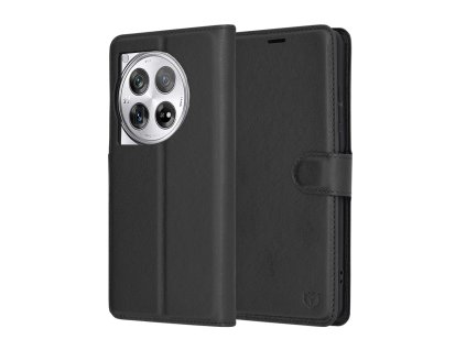 91842 techsuit leather folio puzdro na oneplus 12 cierne