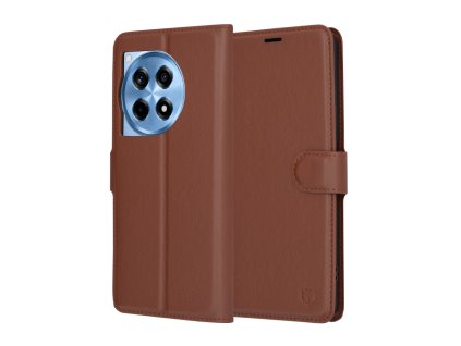 91851 techsuit leather folio puzdro na oneplus 12r hnede
