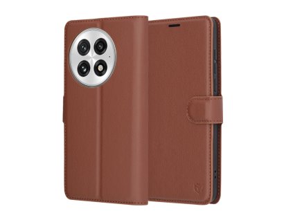 92322 techsuit leather folio puzdro na oneplus 13 hnede