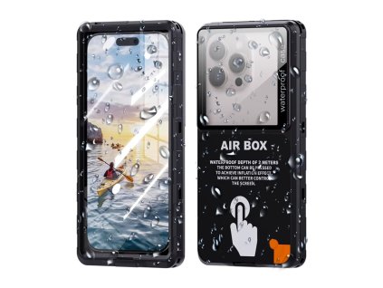 93591 shellbox airbox waterproof ip68 univerzalne vodotesne puzdro pre telefony do 6 9 max hlbka 15 mm cierne
