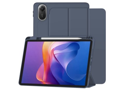 93432 2 techsuit flex trifold puzdro so stojanom a drziakom na ceruzku pre xiaomi redmi pad 2 tmavomodre