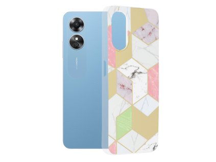 93825 techsuit marble series kryt pre oppo a17 purple hex fialovy