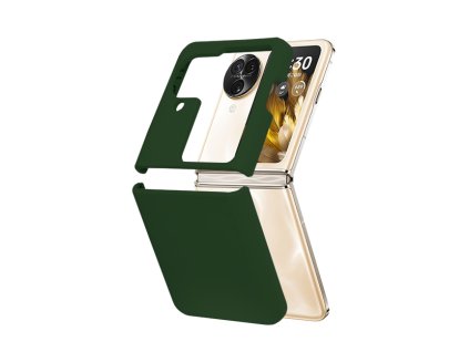 93849 techsuit soft edge silicone obal pre oppo find n3 flip tmavozeleny