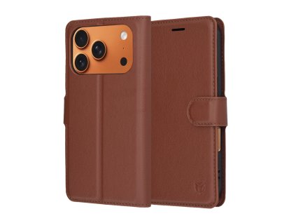 98442 techsuit leather folio puzdro na iphone 17 pro max hnede