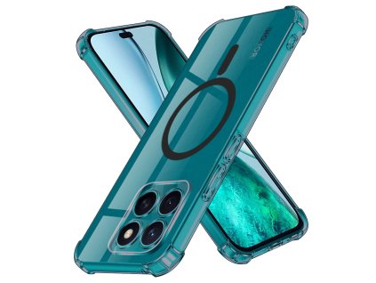 98031 2 techsuit shockproof clear silicone magsafe kryt na honor x8c dymovo cierny