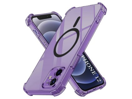 97887 2 techsuit shockproof clear silicone magsafe kryt na iphone 12 dymovo cierny