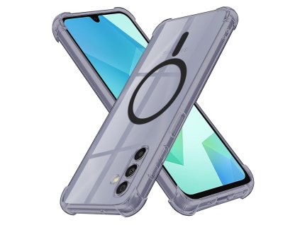 97983 2 techsuit shockproof clear silicone magsafe kryt na samsung galaxy a16 4g a16 5g dymovo cierny