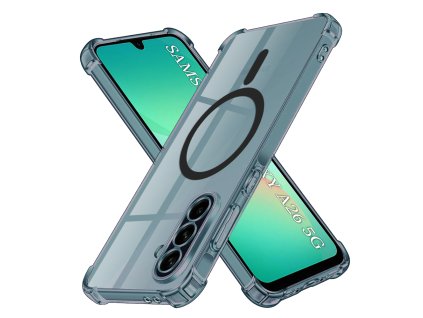 98013 2 techsuit shockproof clear silicone magsafe kryt na samsung galaxy a26 5g dymovo cierny