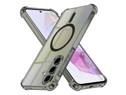 97980 2 techsuit shockproof clear silicone magsafe kryt na samsung galaxy a35 5g dymovo cierny